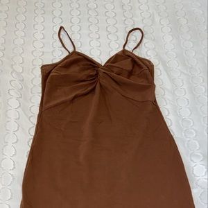 Brown spaghetti strap dress